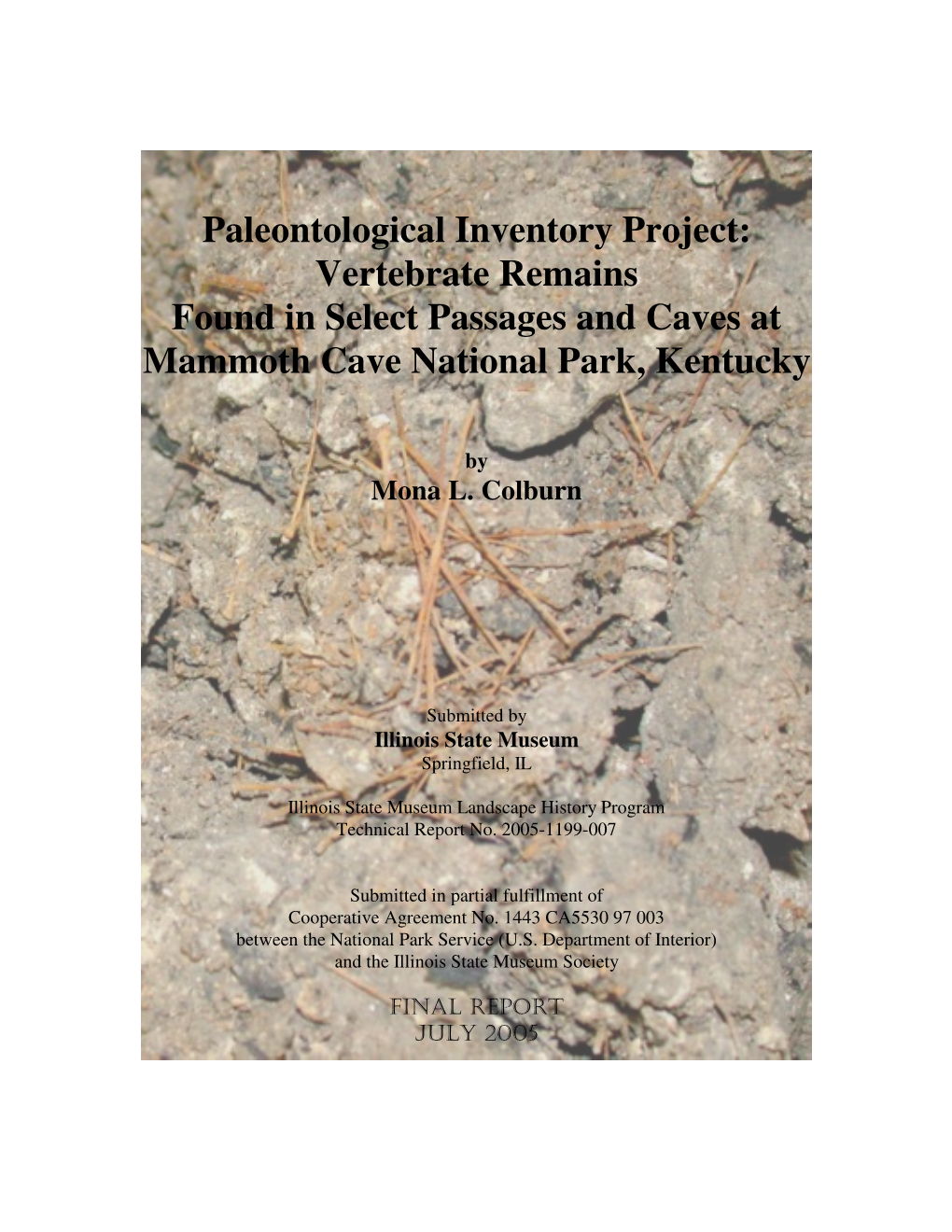 Final Rpt on Paleo in Mammothcave