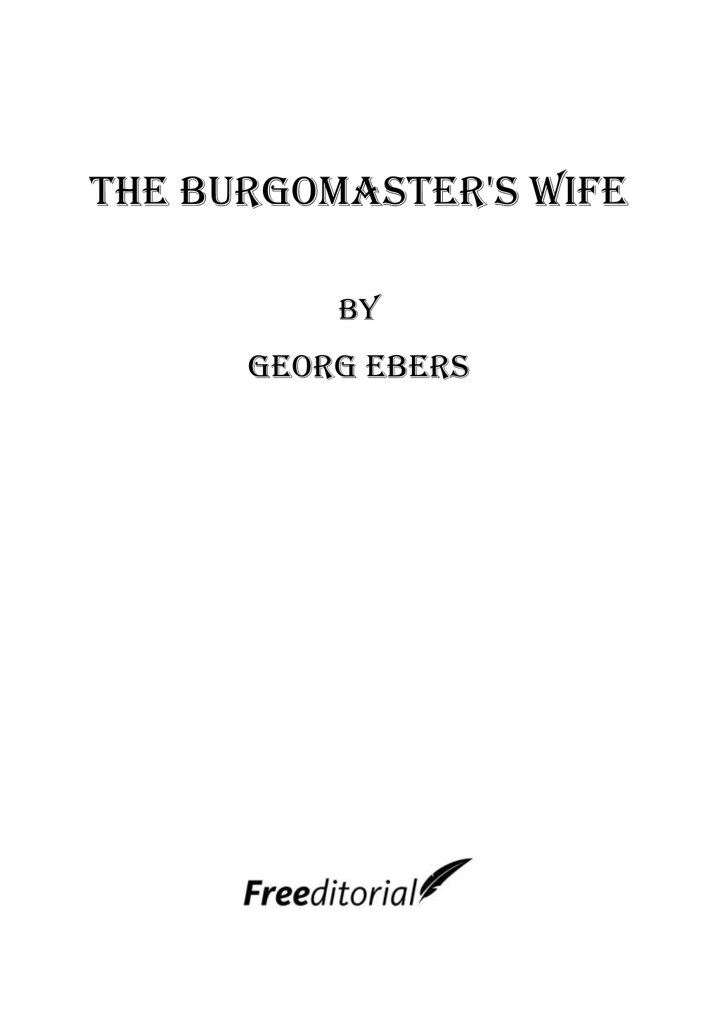 The Burgomaster's Wife