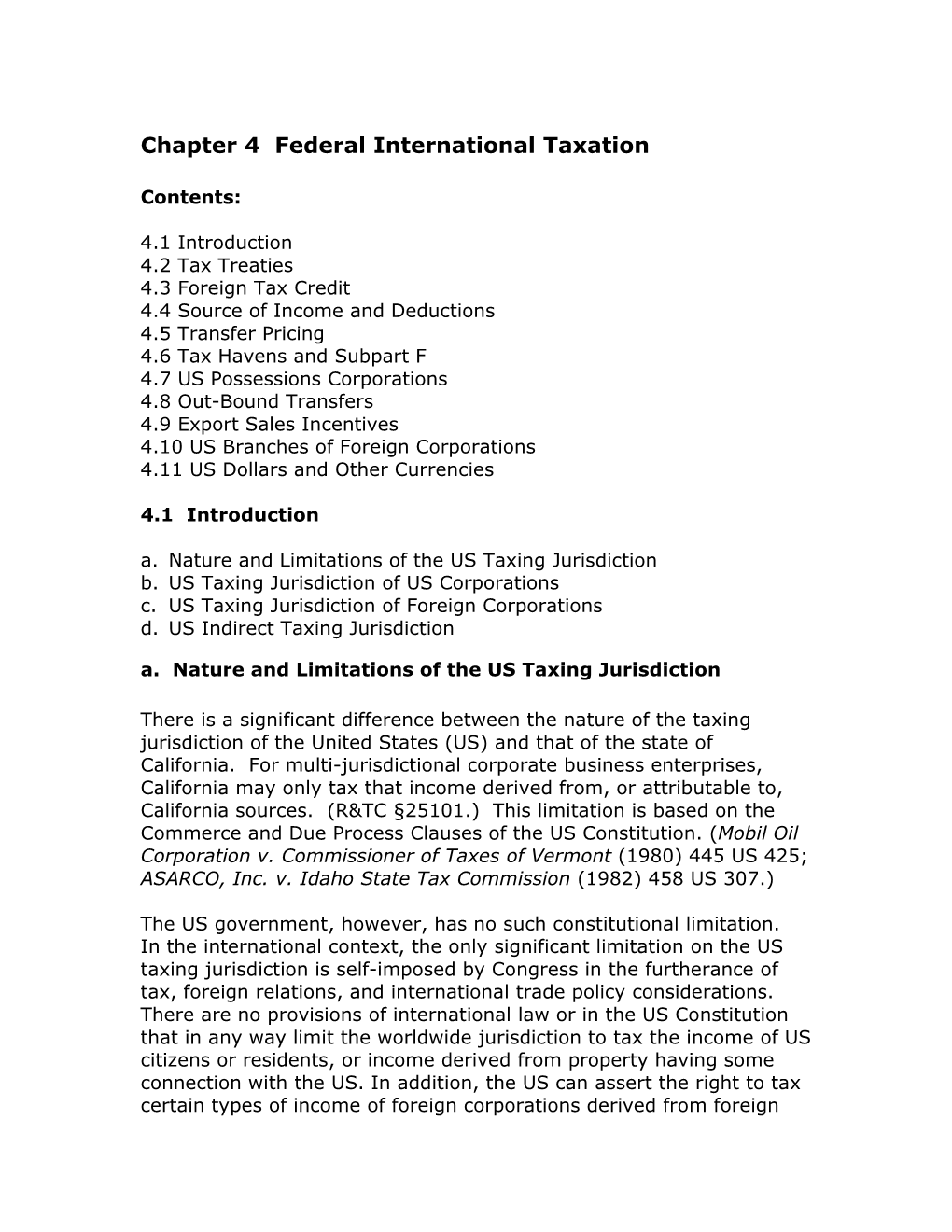 Chapter 4 Federal International Taxation