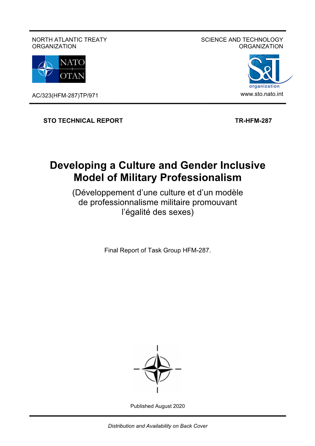 Developing a Culture and Gender Inclusive Model of Military Professionalism