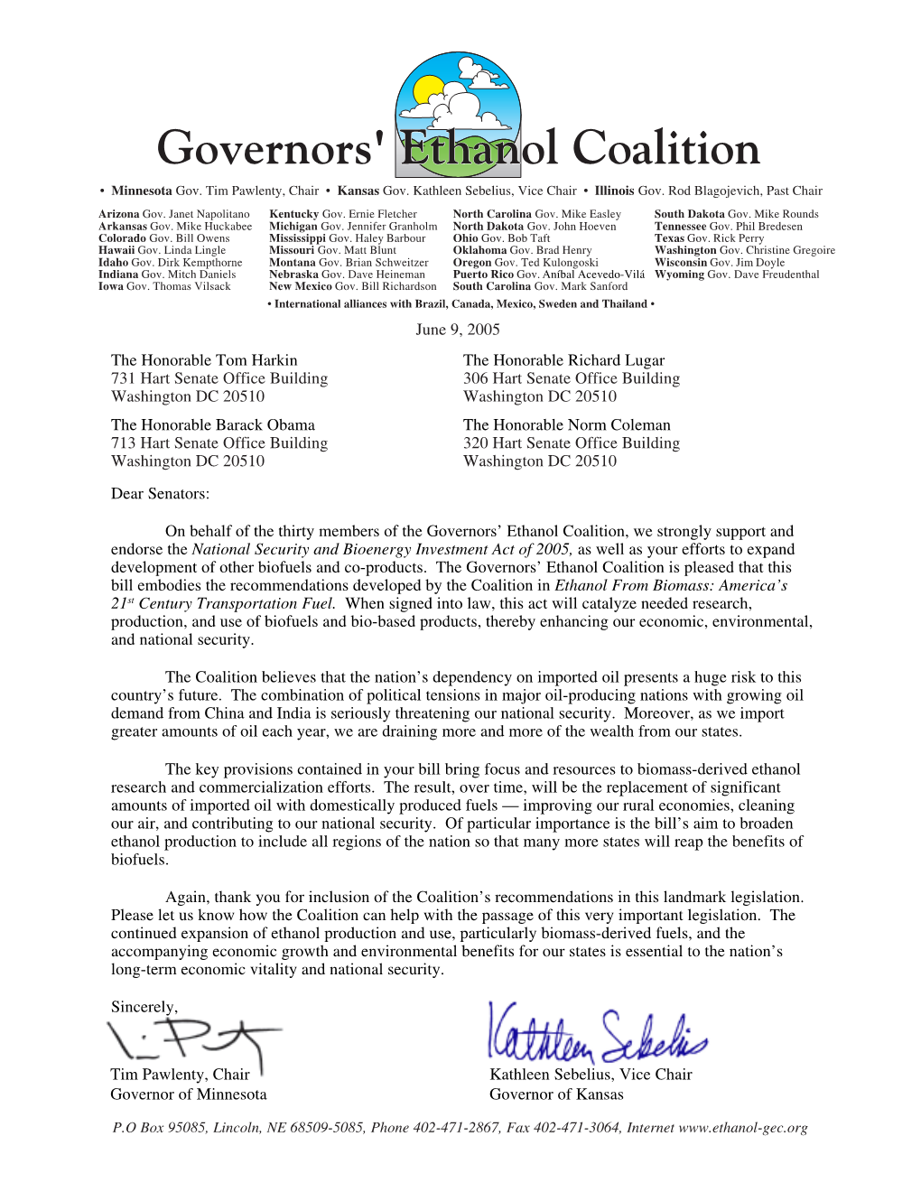 Governors' Ethanol Coalition • Minnesota Gov