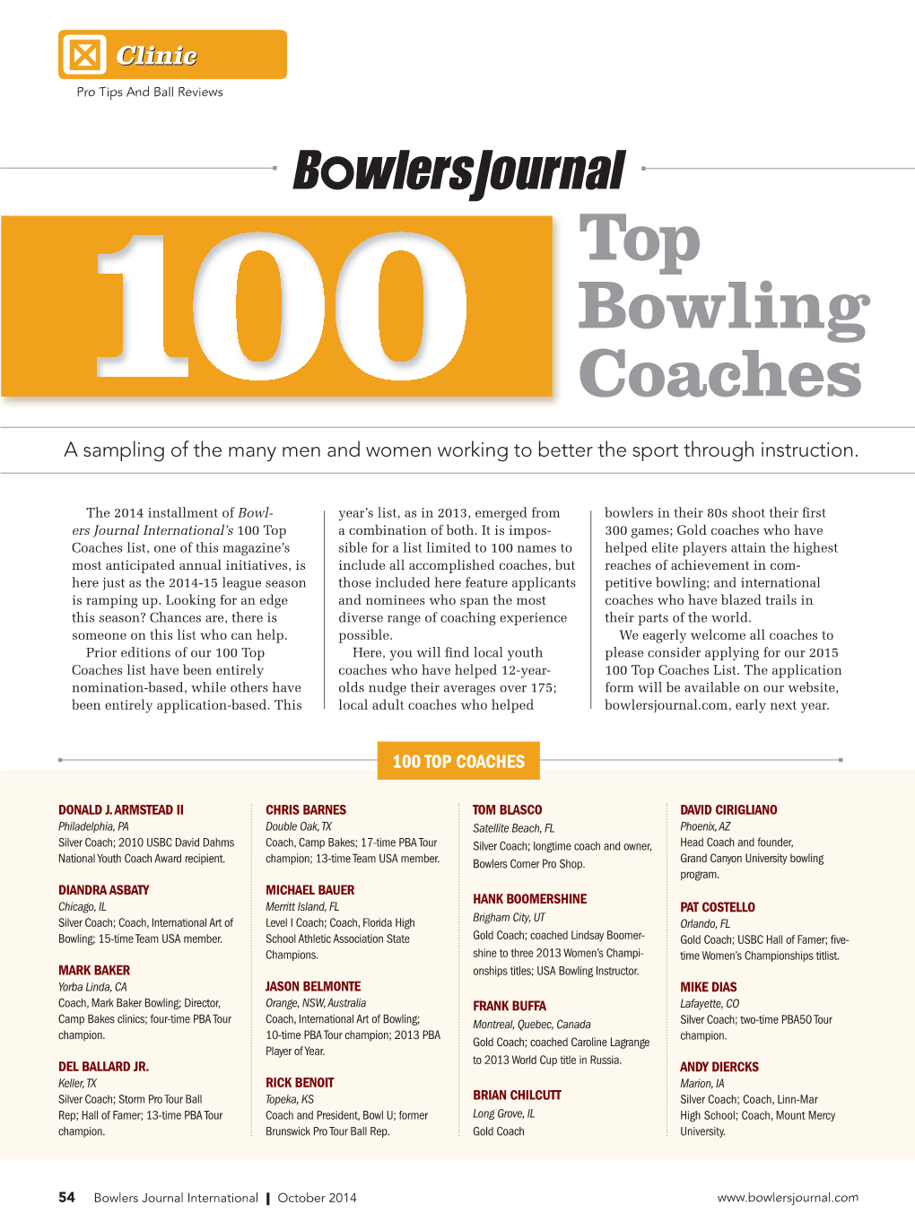 Top Bowling Coaches