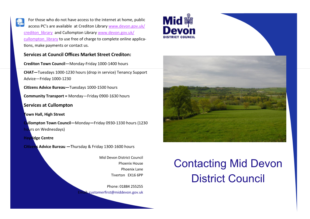 Contacting Mid Devon District Council