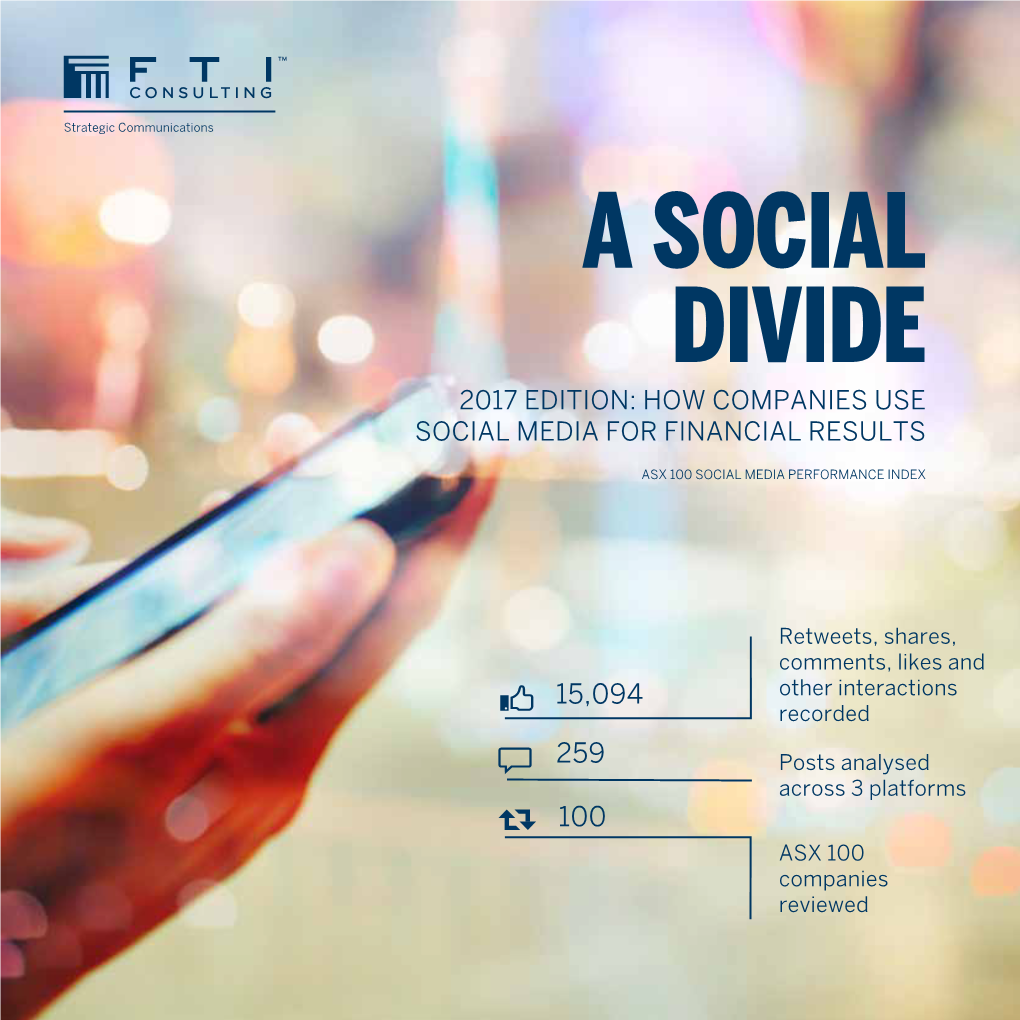 A Social Divide 2017 Edition: How Companies Use Social Media for Financial Results