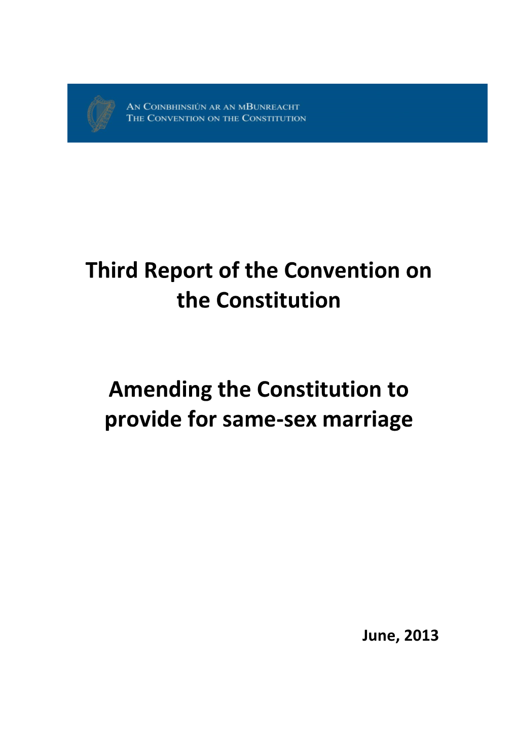 Third Report of the Convention on the Constitution Amending The