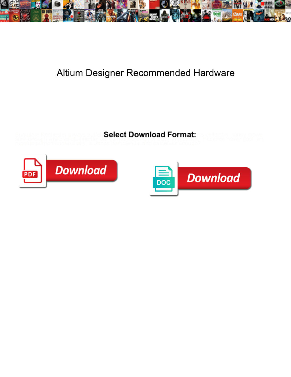 Altium Designer Recommended Hardware Section