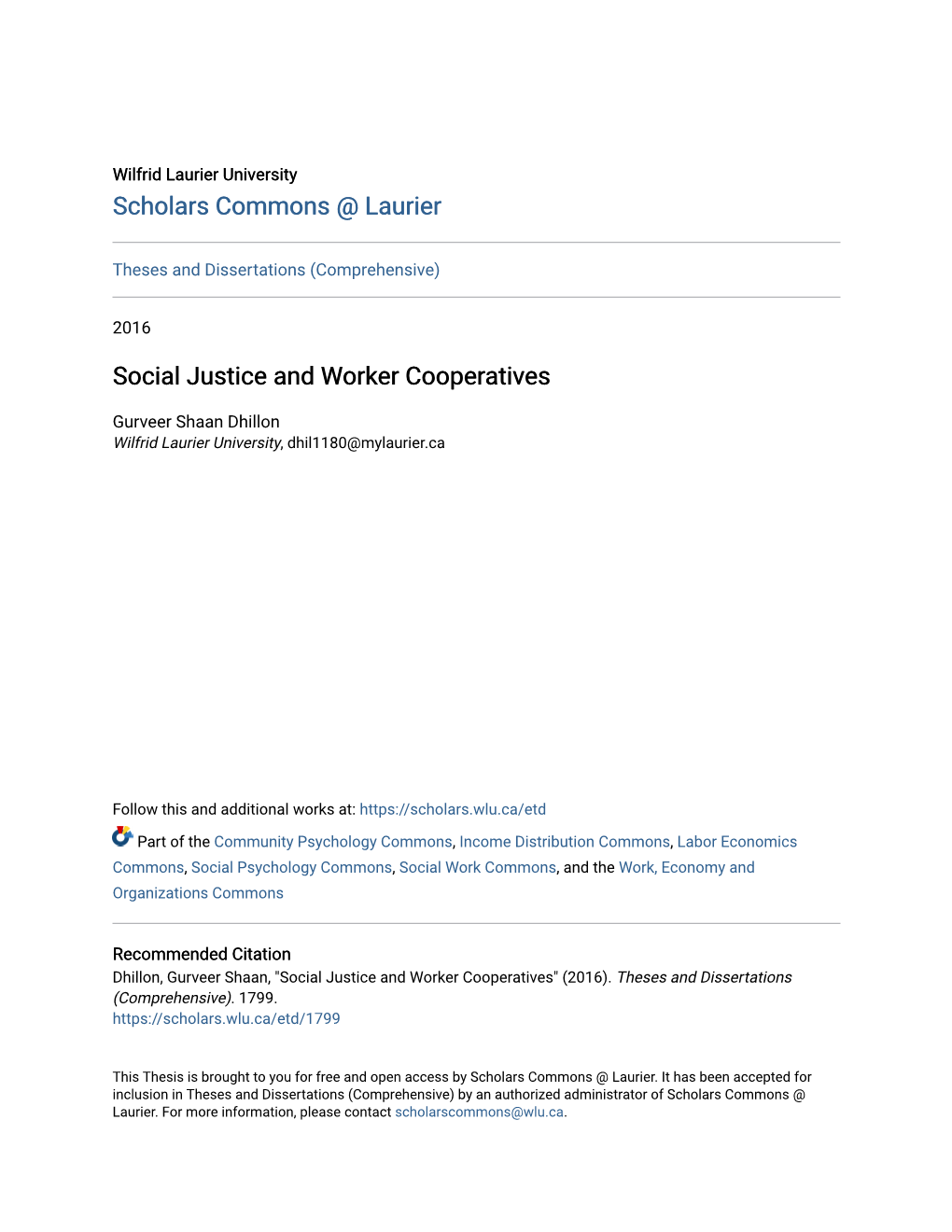 Social Justice and Worker Cooperatives