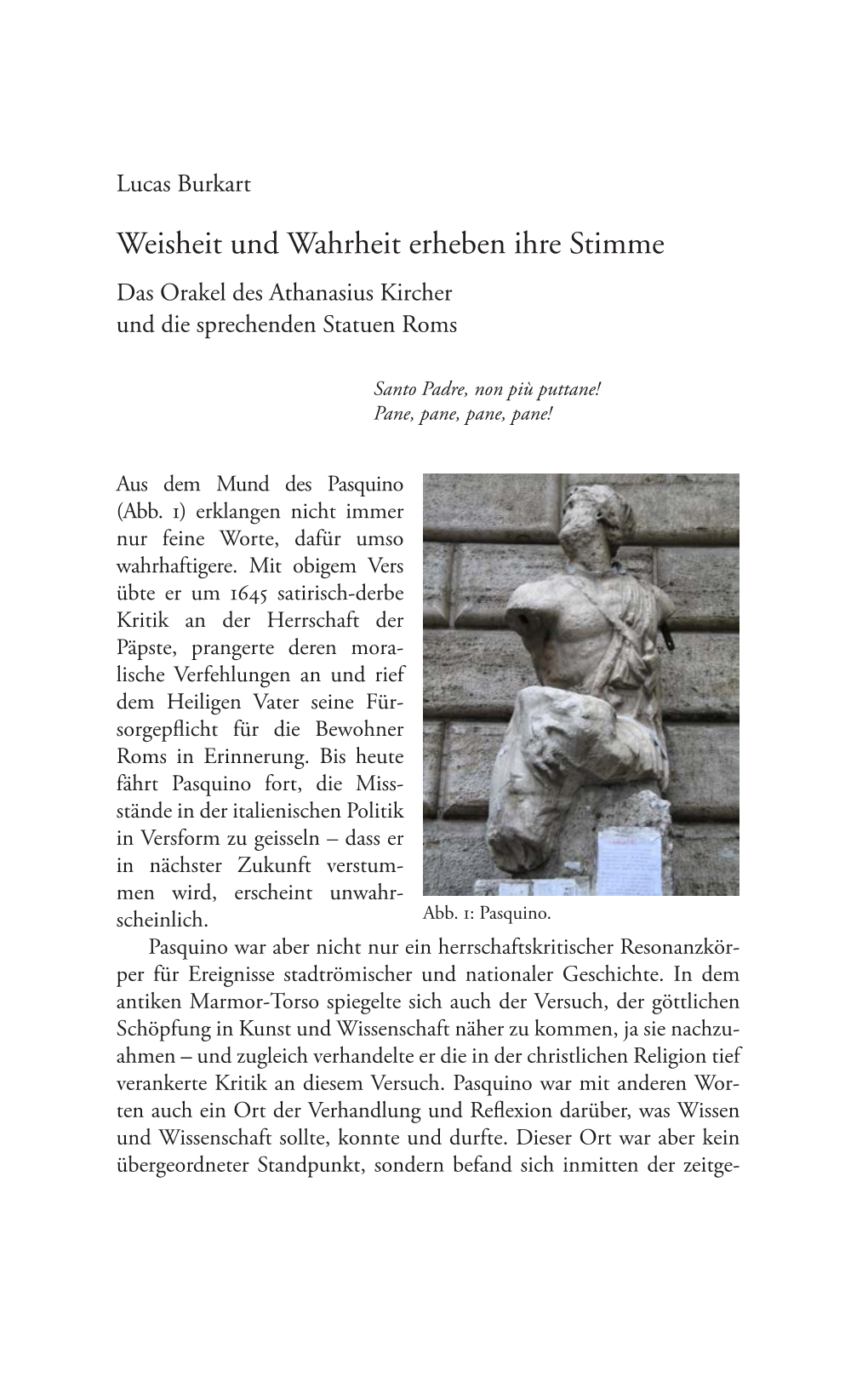 Weisheit Und Wahrheit Erheben Ihre Stimme Das Orakel Des Athanasius Kircher Und Die Sprechenden Statuen Roms