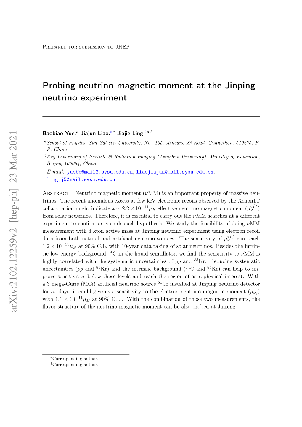 Probing Neutrino Magnetic Moment at the Jinping Neutrino Experiment