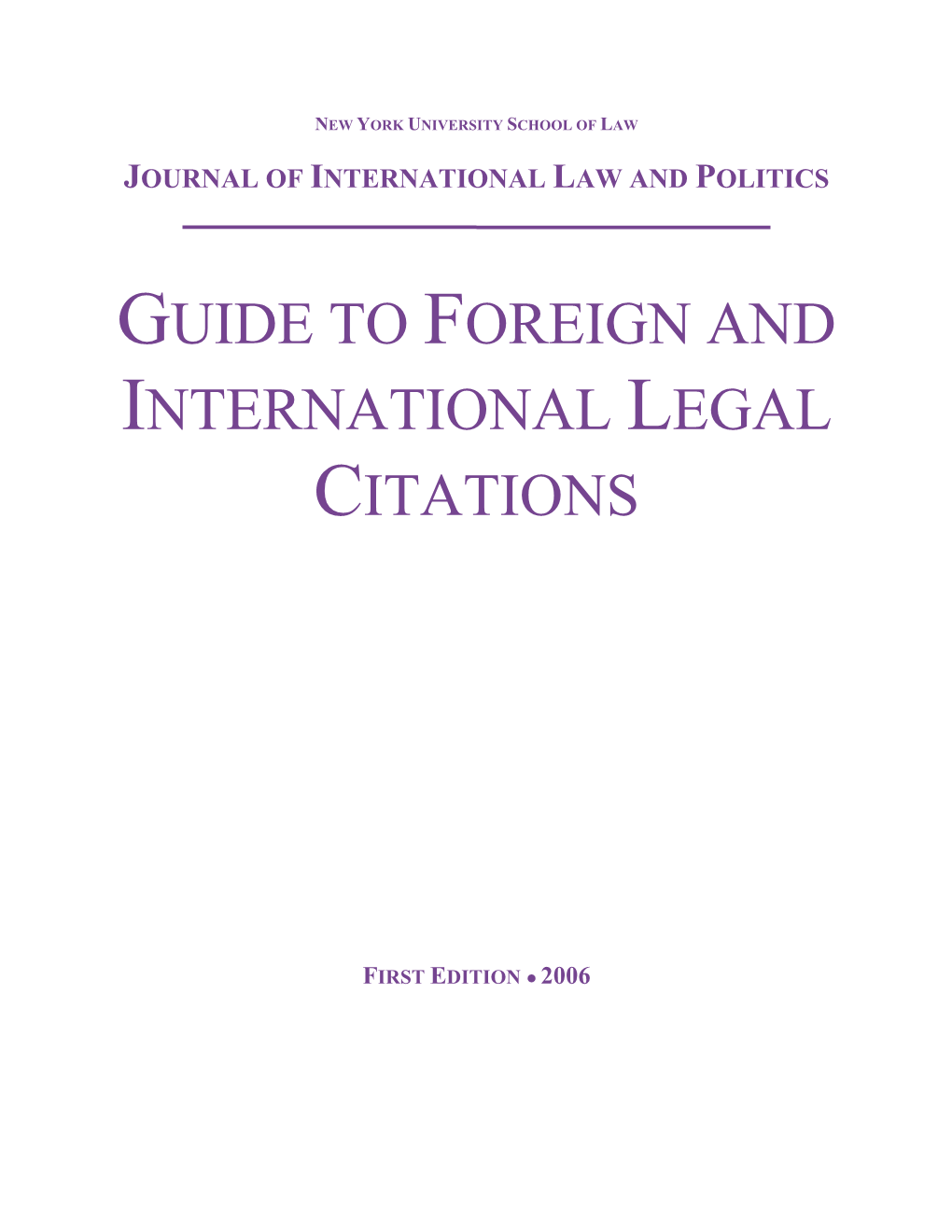 Guide to Foreign and International Legal Citations