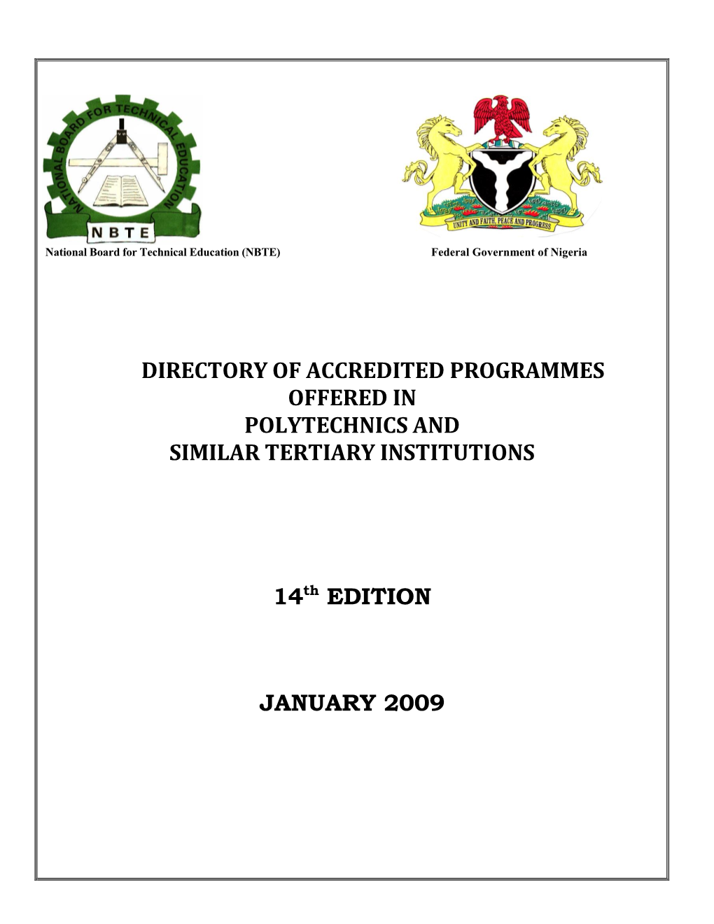 14Th Edition 2009 Directory of Accredited TVET Institutions In