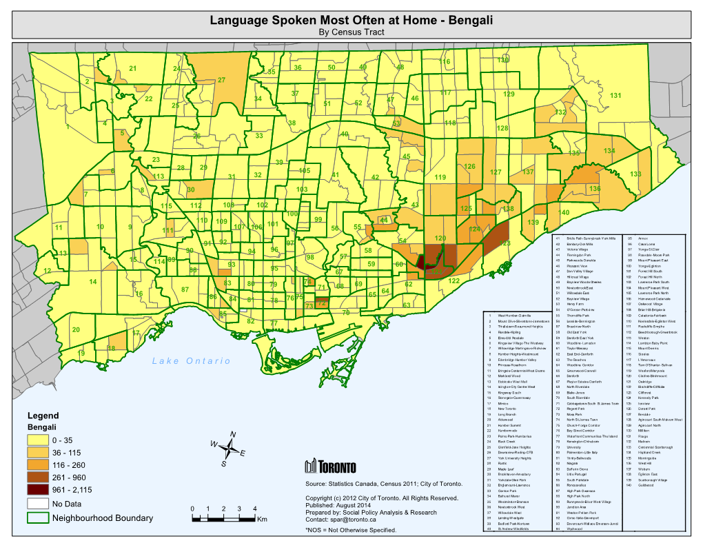 Bengali by Census Tract