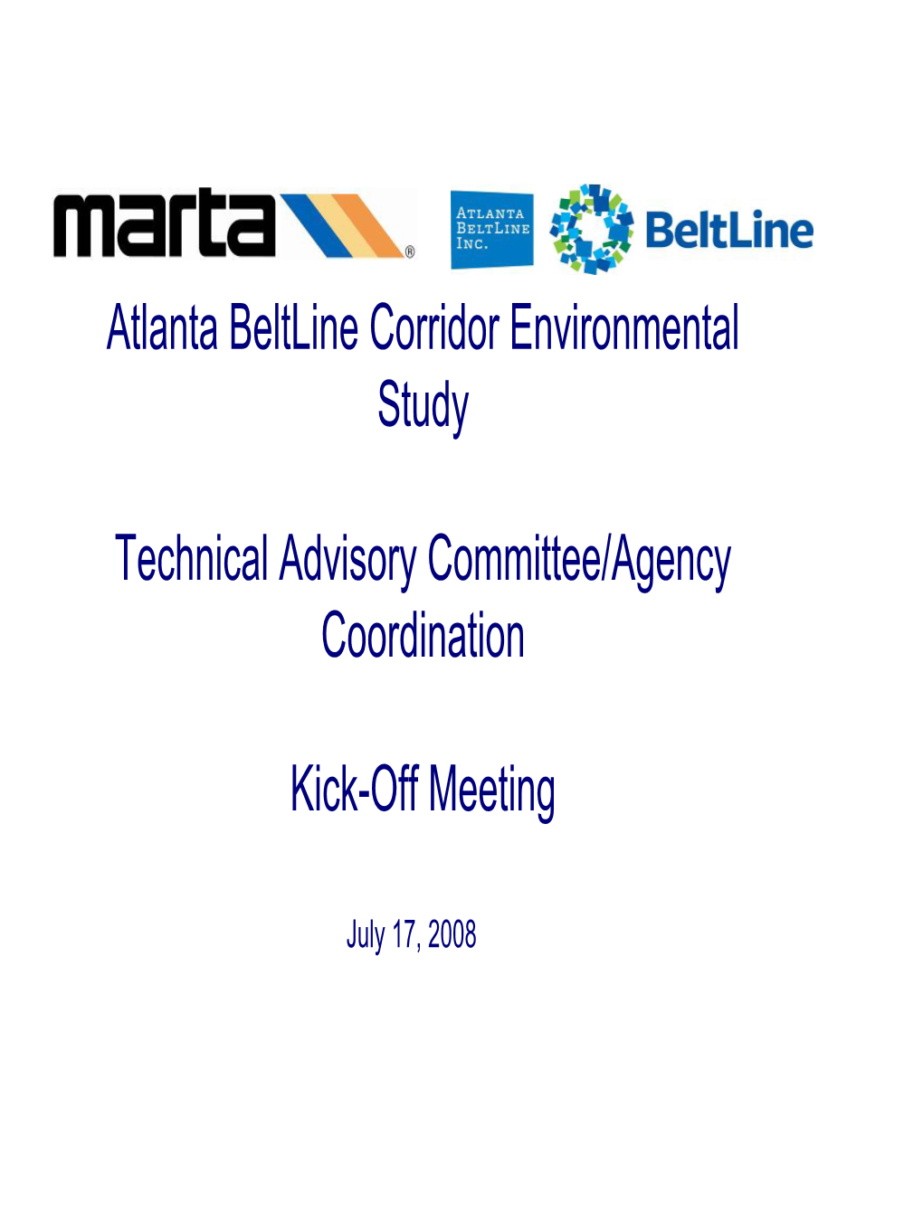 Atlanta Beltline Corridor Environmental Study Technical