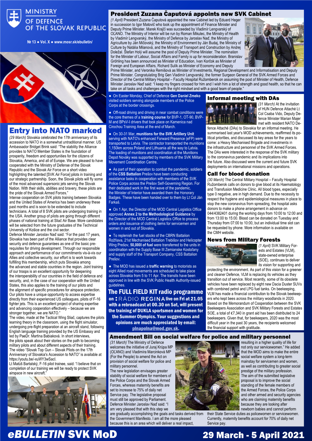 Ebulletin SVK Mod 29 March - 5 April 2021