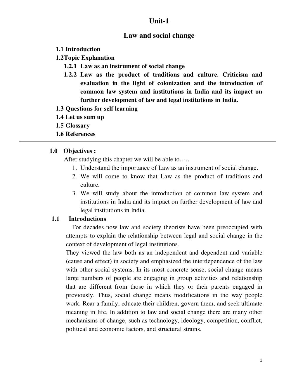 Unit-1 Law and Social Change