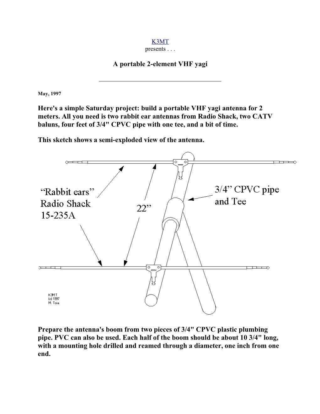 A Portable 2-Element VHF Yagi Here's a Simple Saturday Project