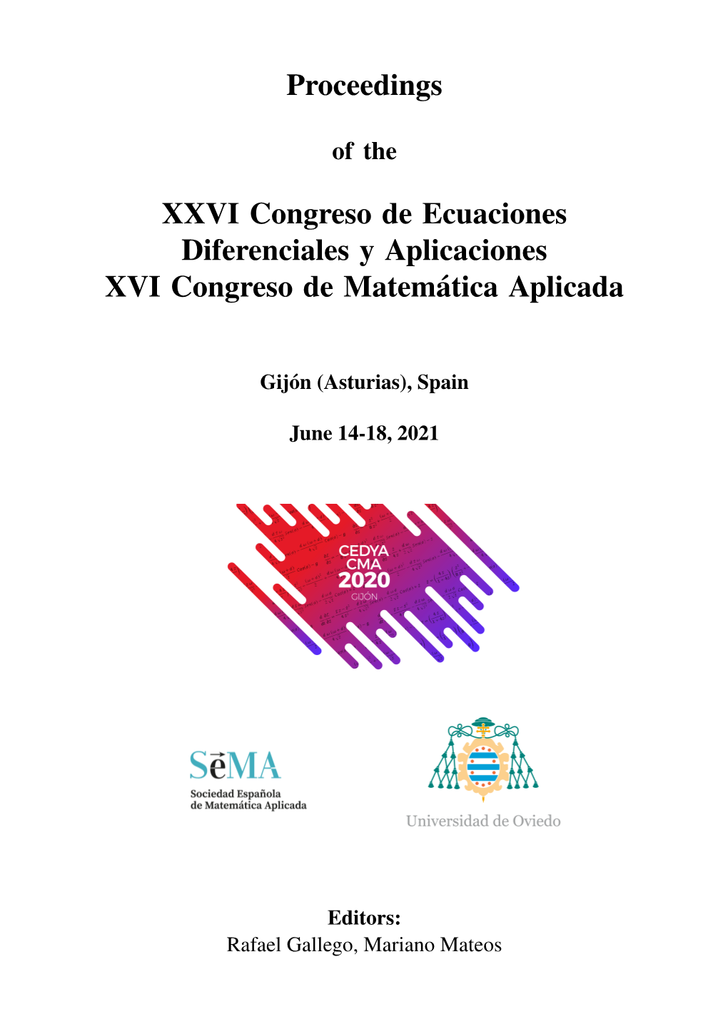 Proceedings XXVI Congreso De Ecuaciones Diferenciales Y