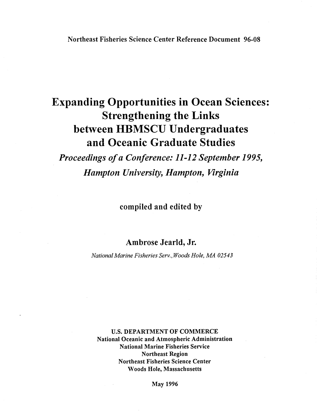 Expanding Opportunities in Ocean Sciences