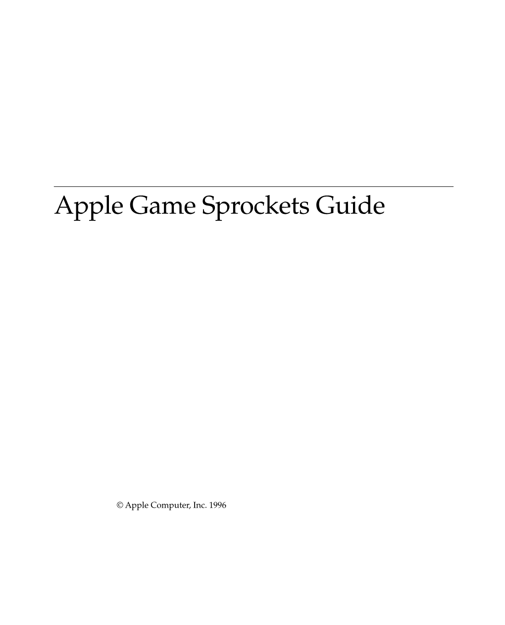 Apple Game Sprockets Guide