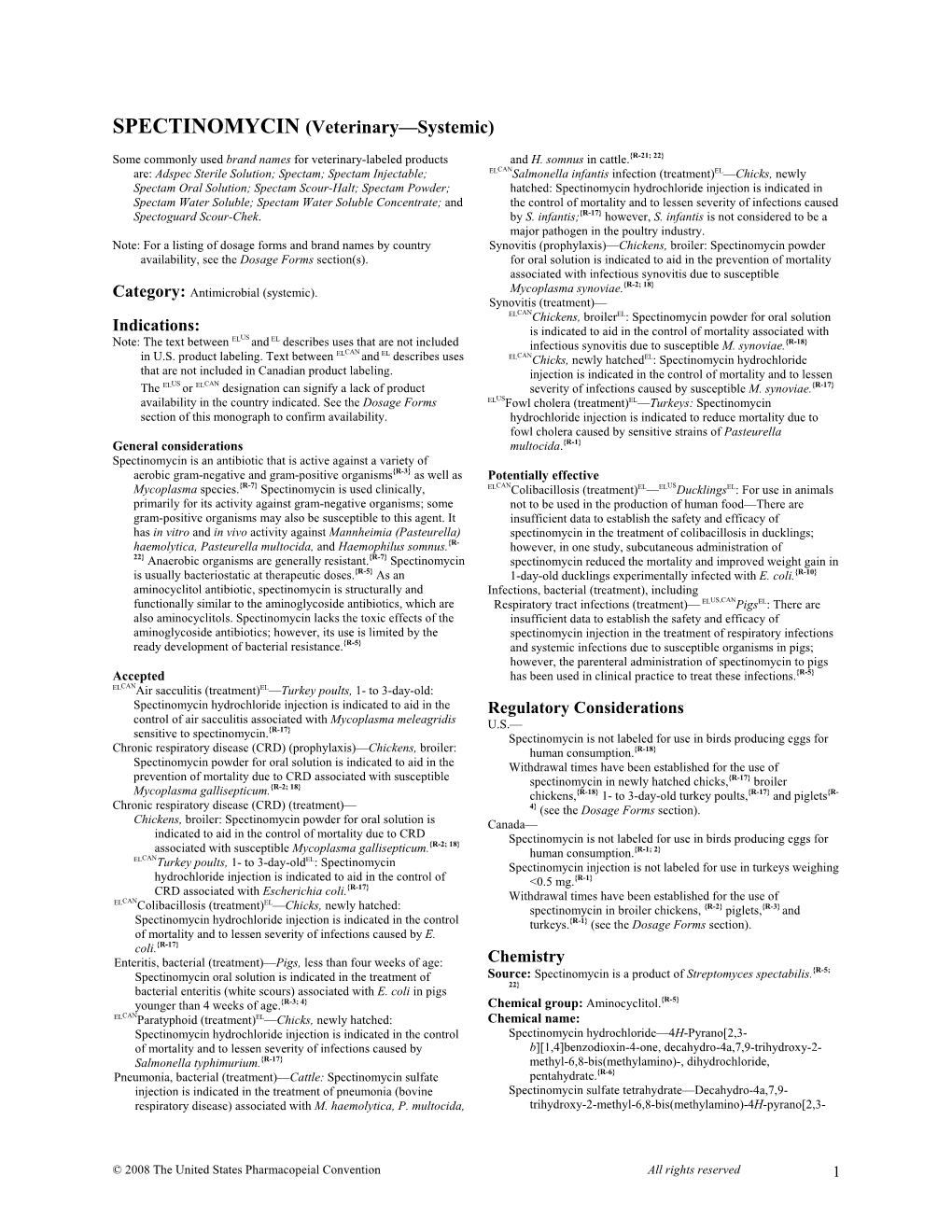 SPECTINOMYCIN (Veterinary—Systemic)