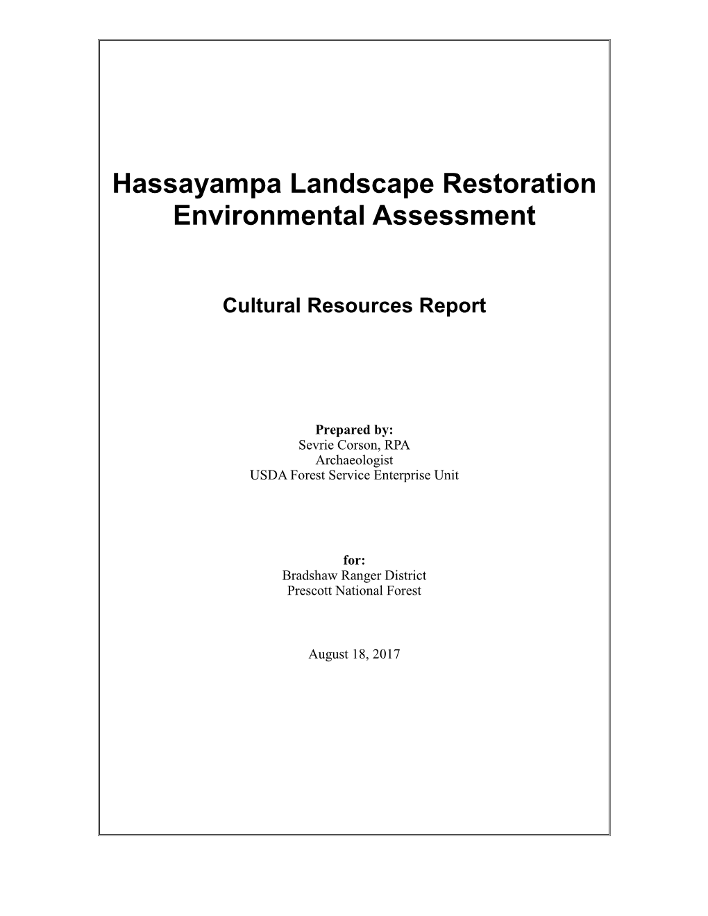 Hassayampa Heritage Specialist Report