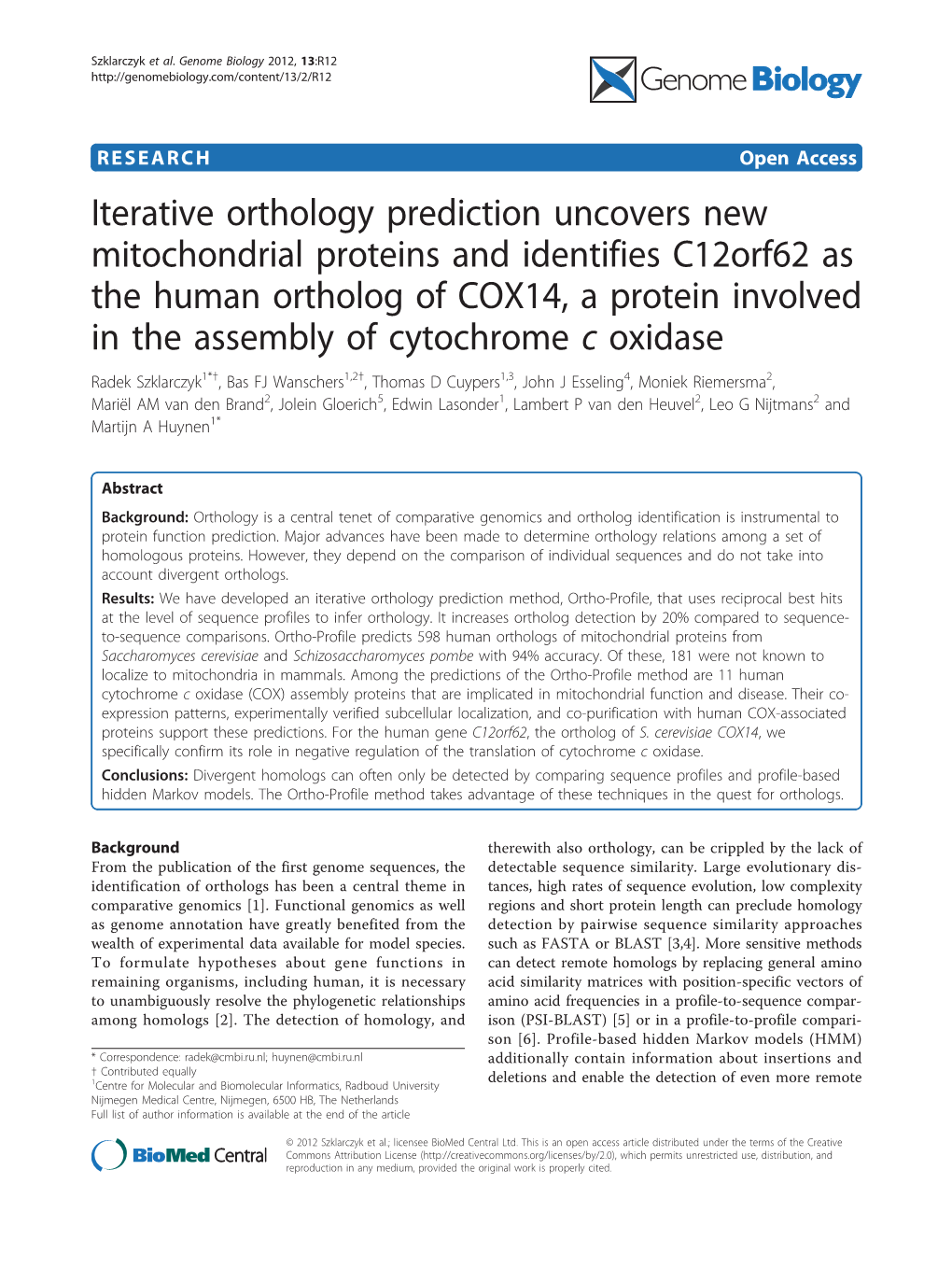 Iterative Orthology Prediction Uncovers New