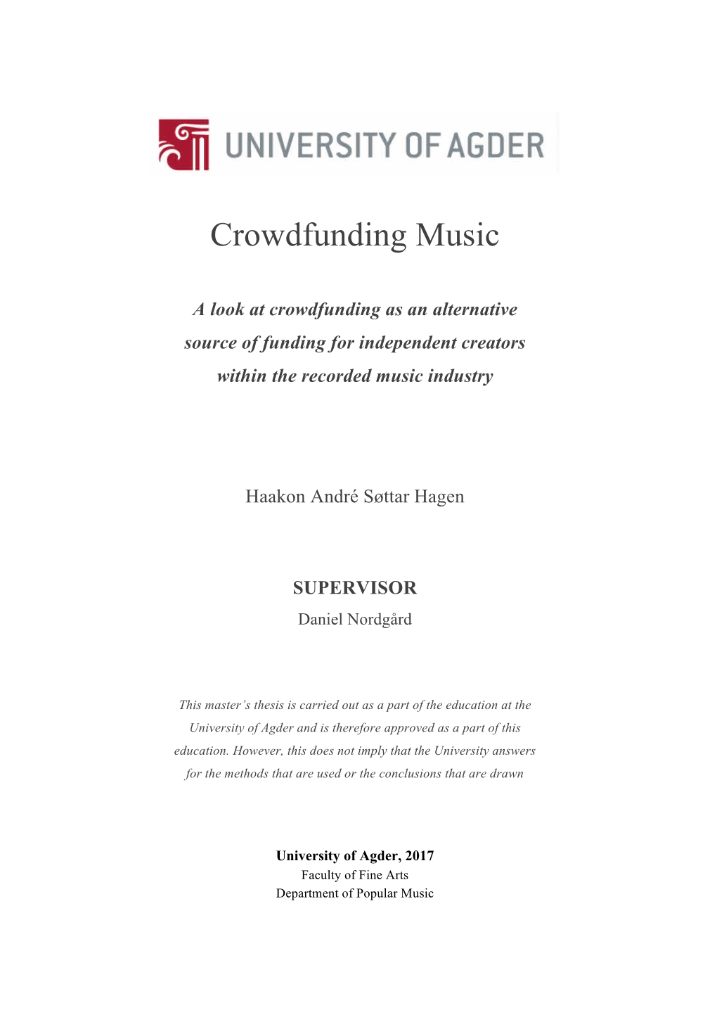 Crowdfunding Music