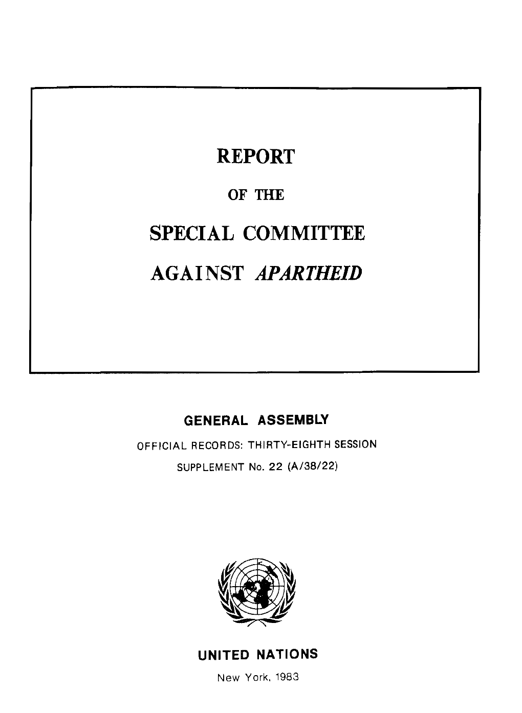 Report Special Committee Against Apartheid