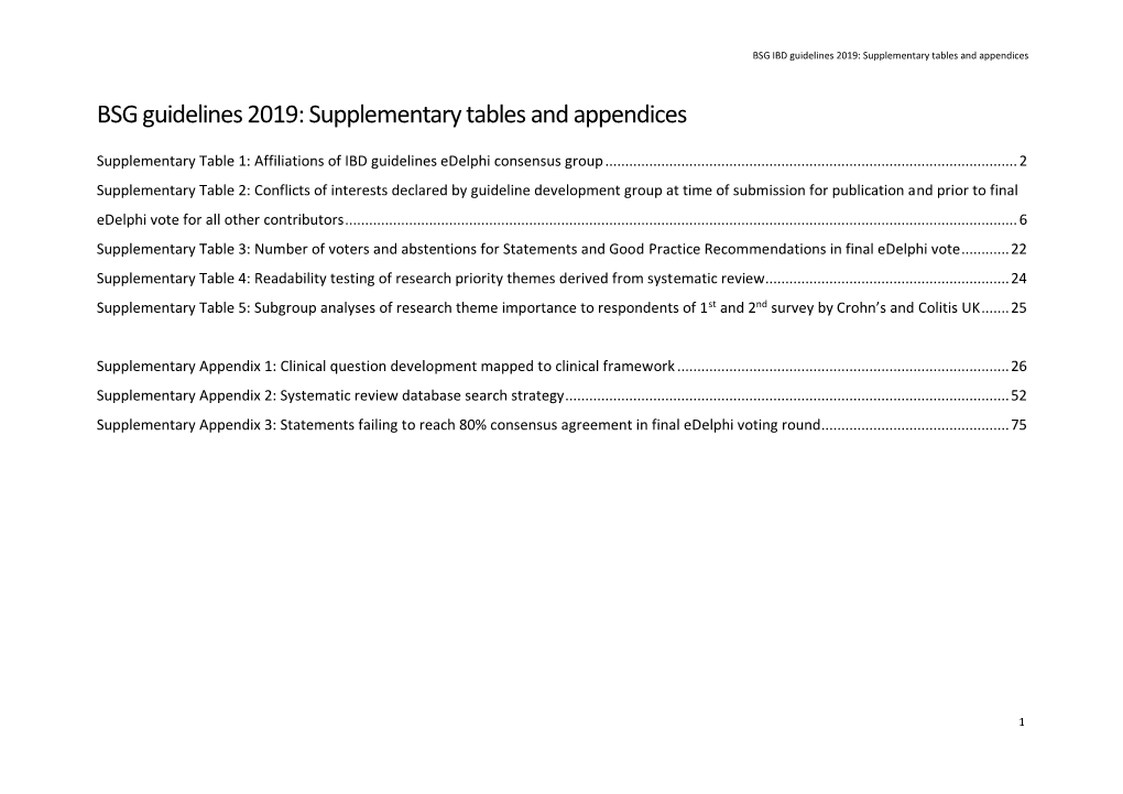 Supplementary Tables and Appendices