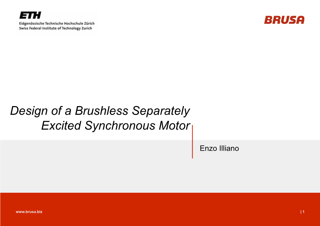 Design of a Brushless Separately Excited Synchronous Motor