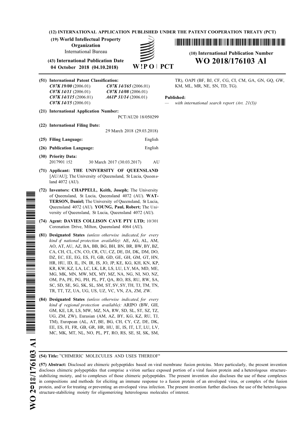 WO 2018/176103 Al 04 October 2018 (04.10.2018) W !P O PCT