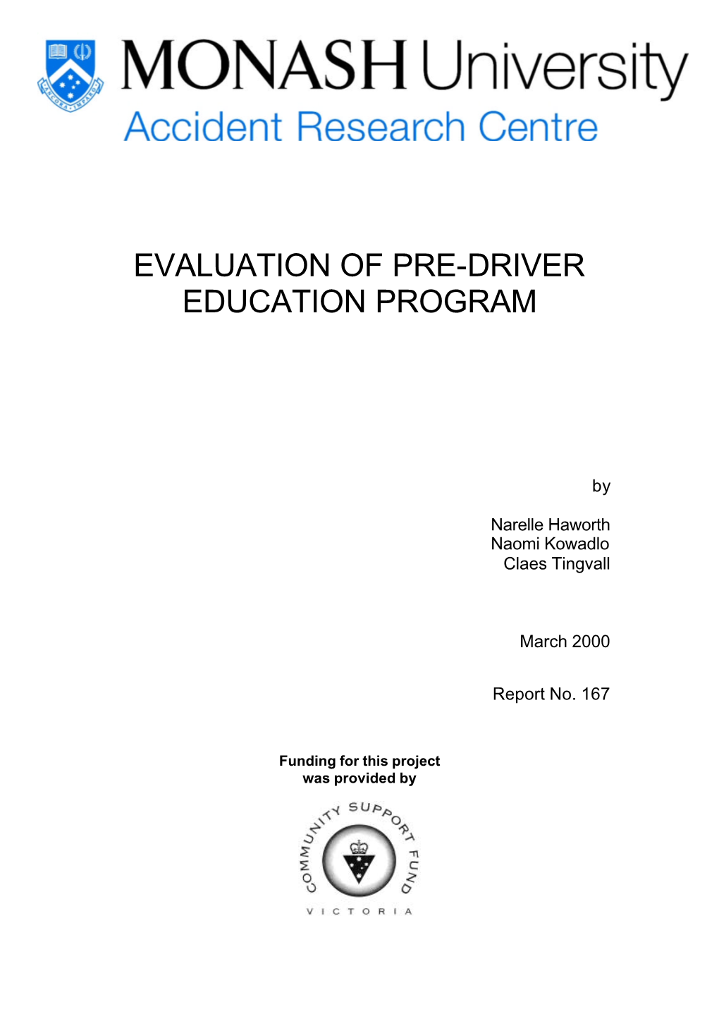 Evaluation of Pre-Driver Education Program