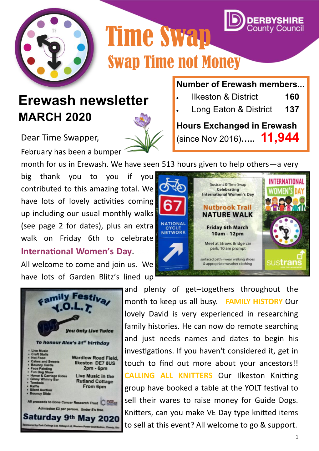 Erewash Time Swap Newsletter March 2020