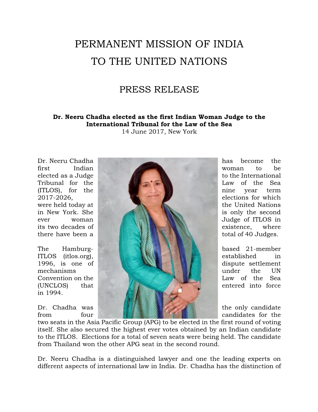 Permanent Mission of India to the United Nations