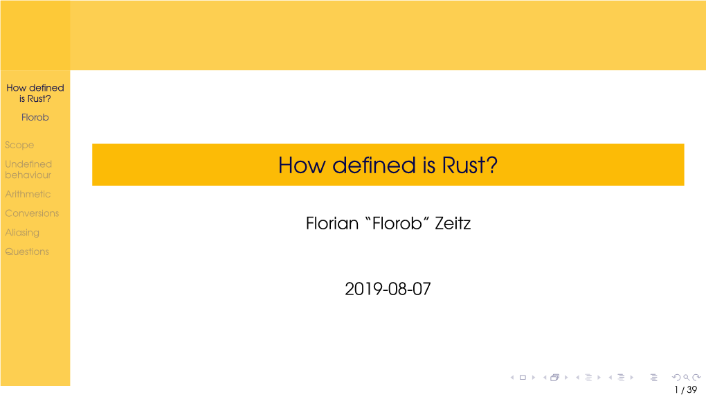 How Defined Is Rust?