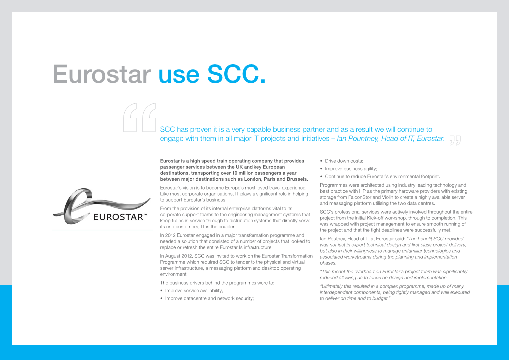 Eurostar Use SCC