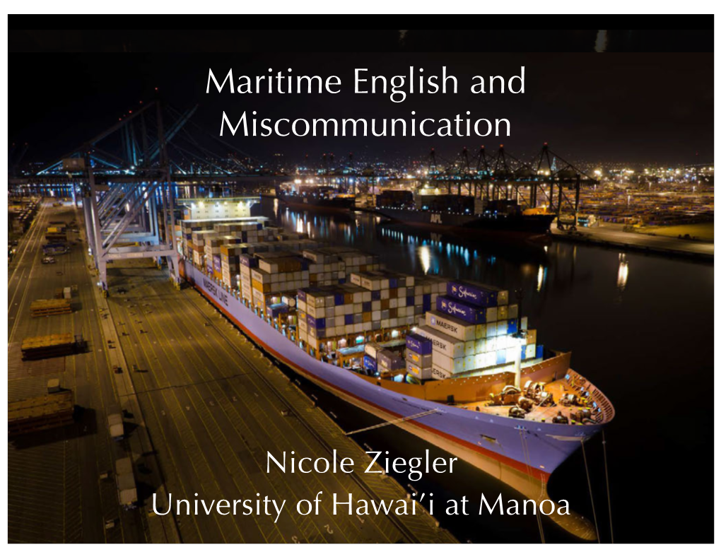 Maritime English and Miscommunication