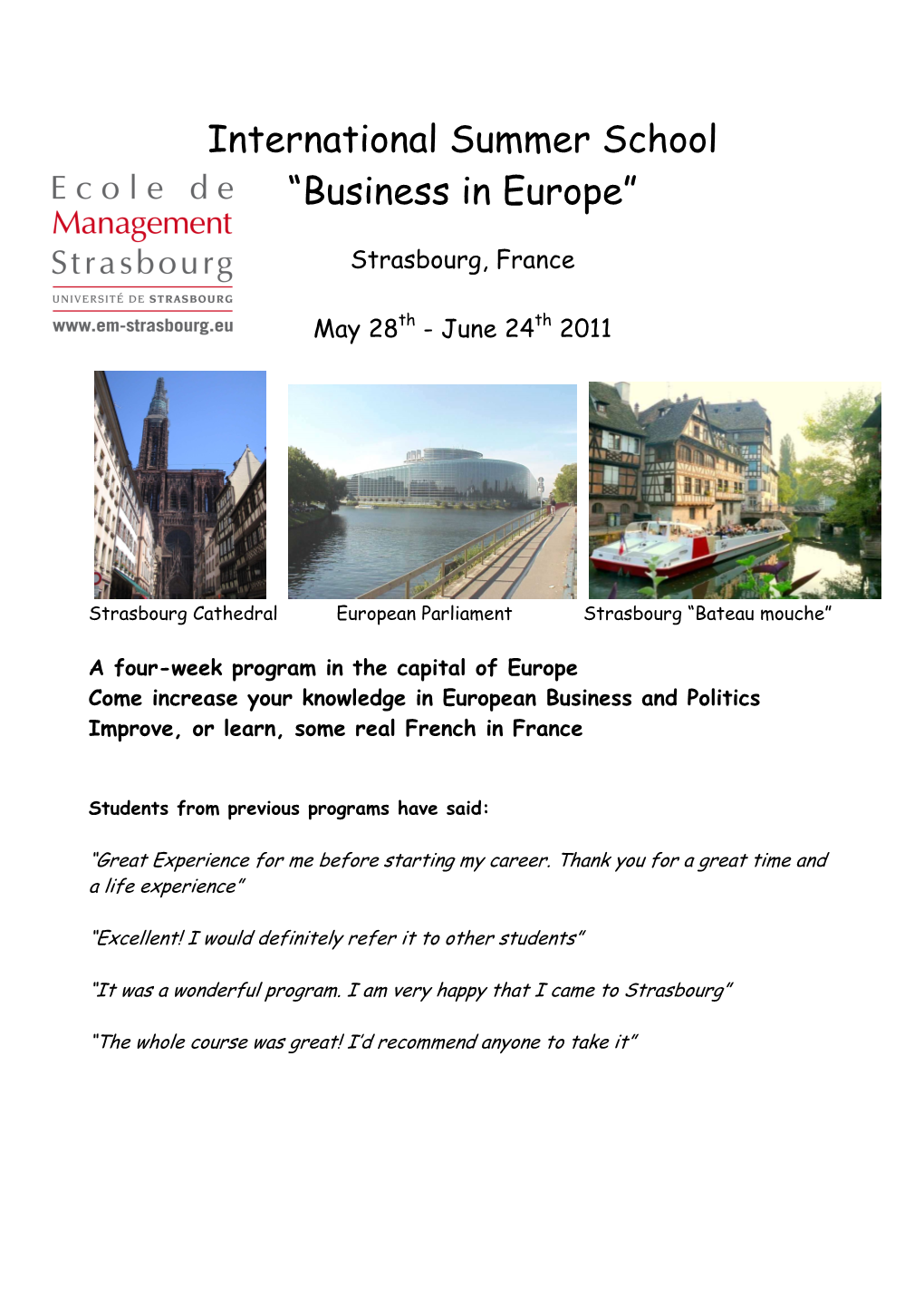 International Summer School in European Business Leaflet11