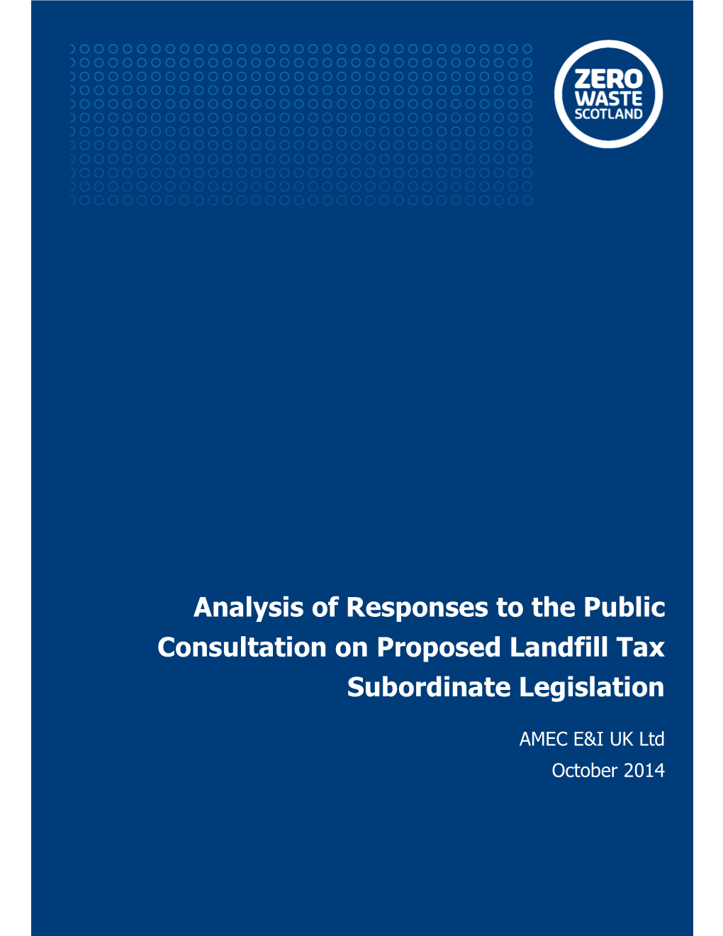 Landfill Tax Responses Report