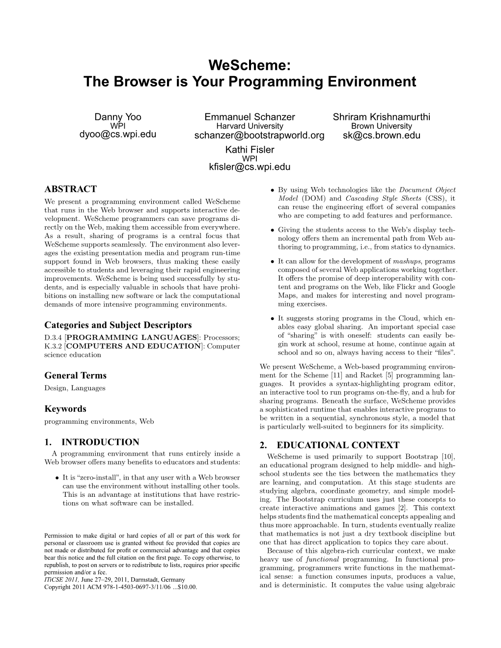 Wescheme: the Browser Is Your Programming Environment