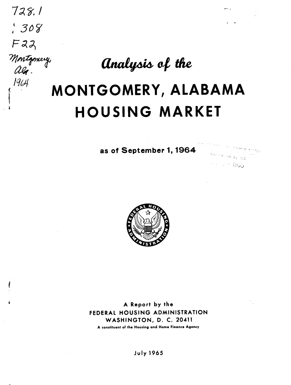 Analysis of the Montgomery Alabama Housing Market As of September 1