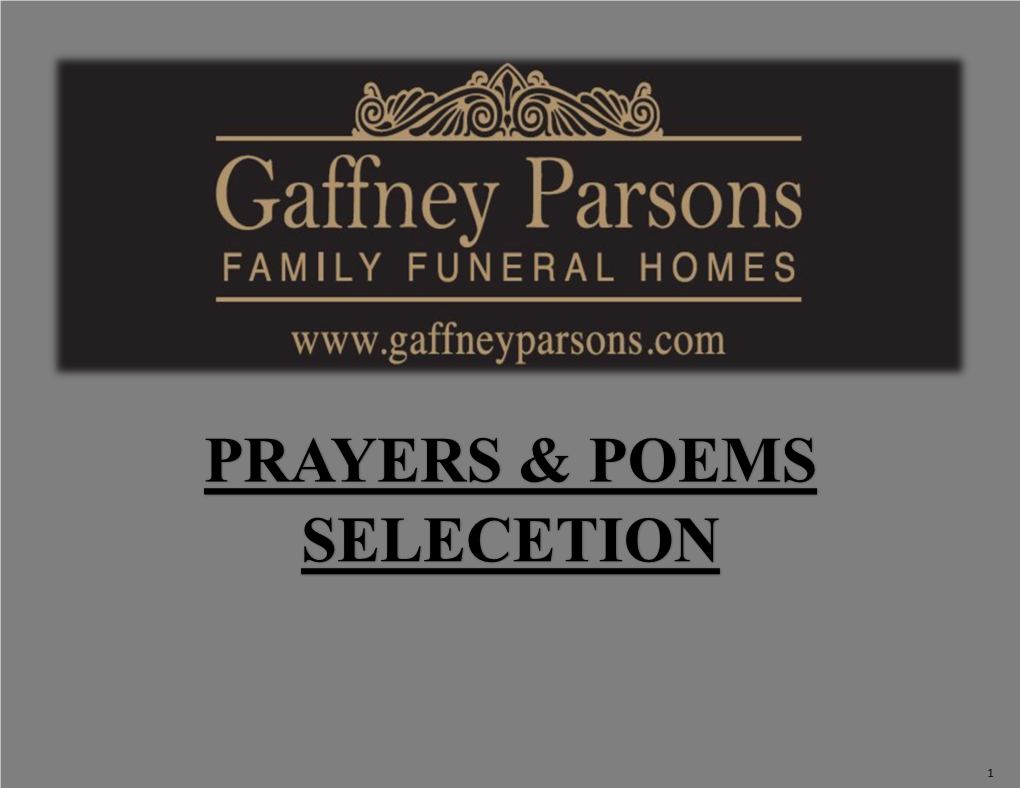 Prayer & Poem Selection