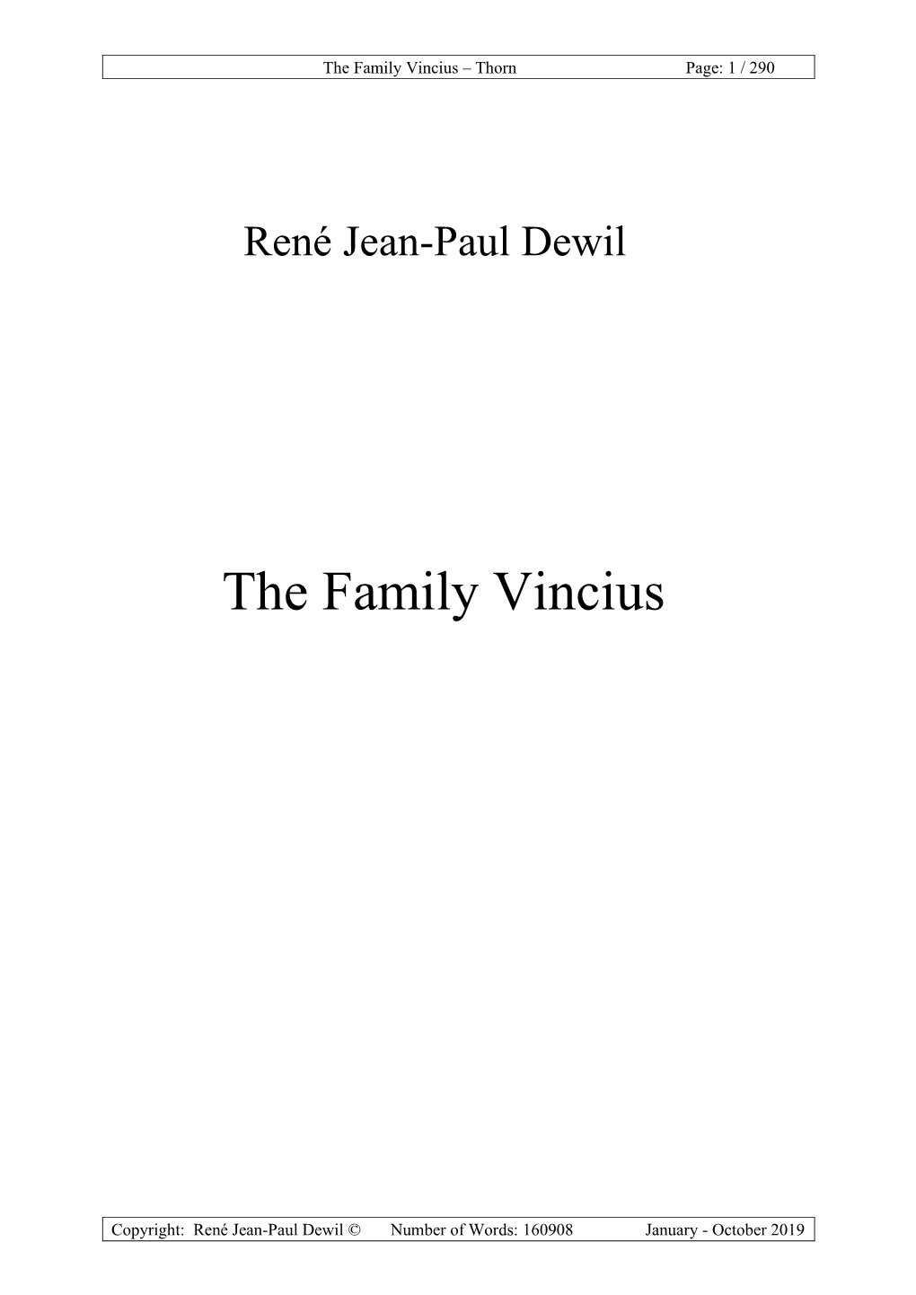 The Family Vincius – Thorn Page: 1 / 290