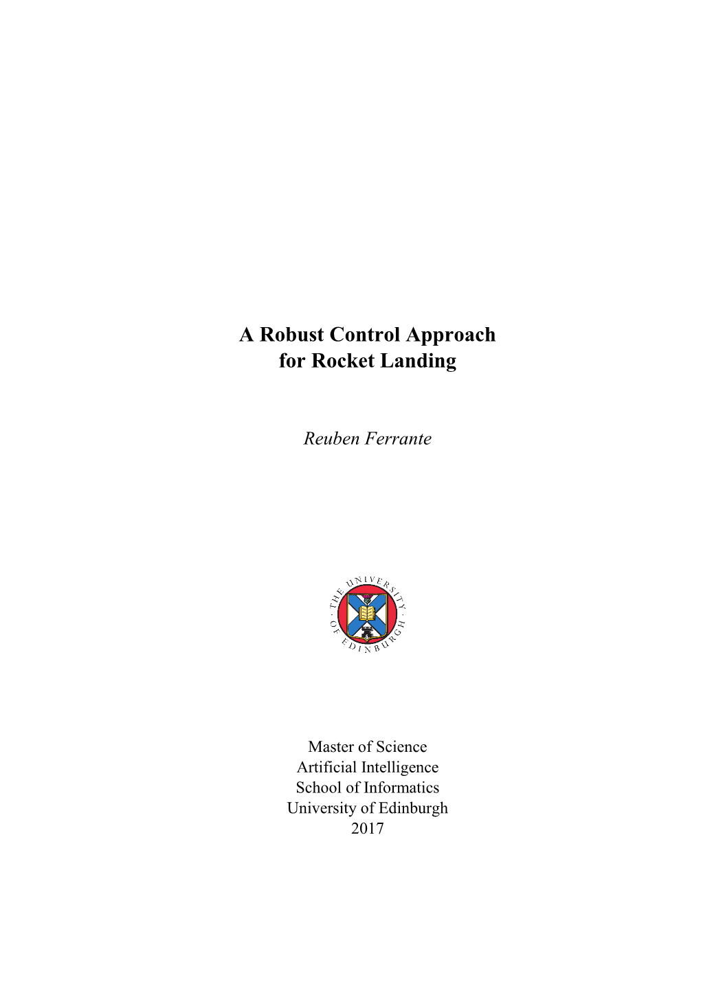 A Robust Control Approach for Rocket Landing