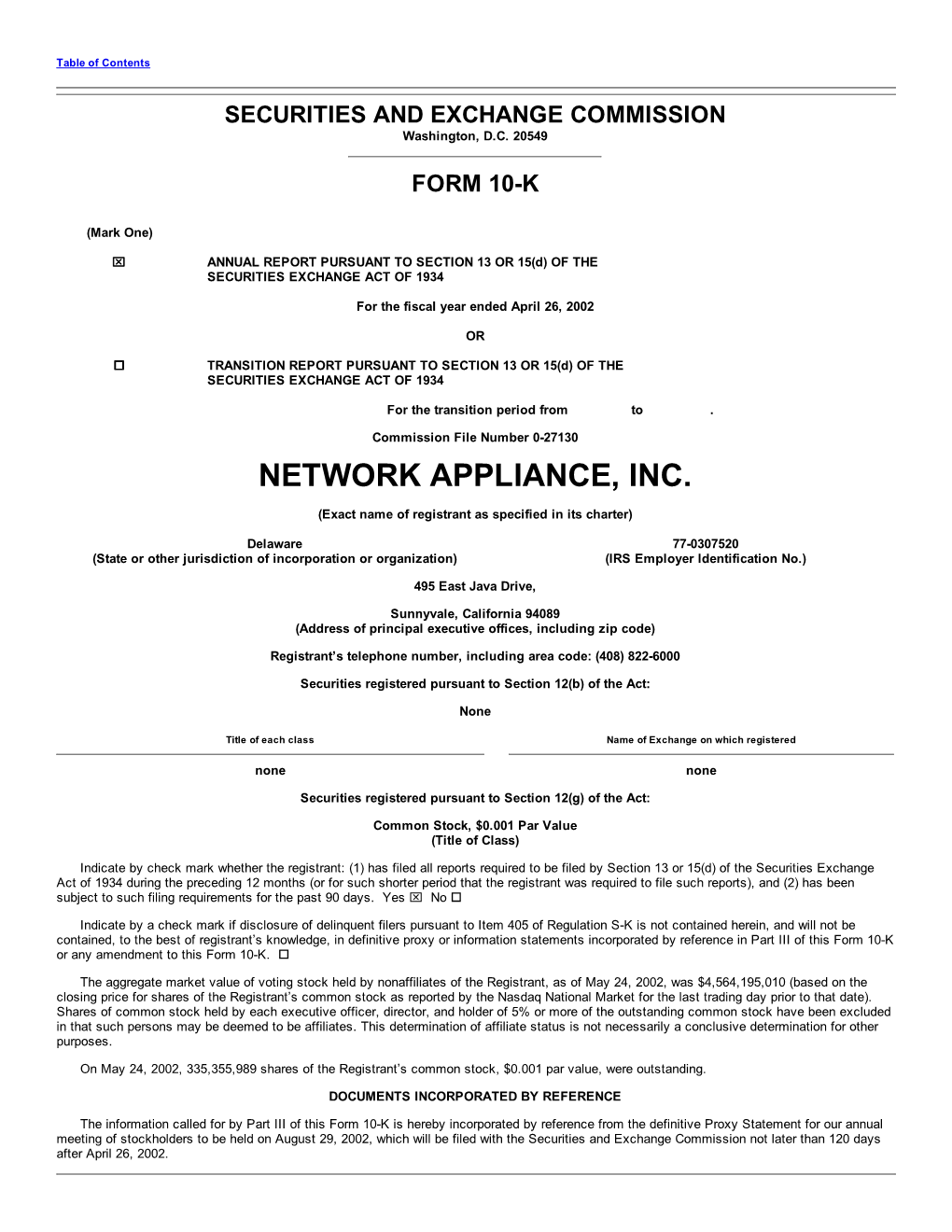 Network Appliance, Inc