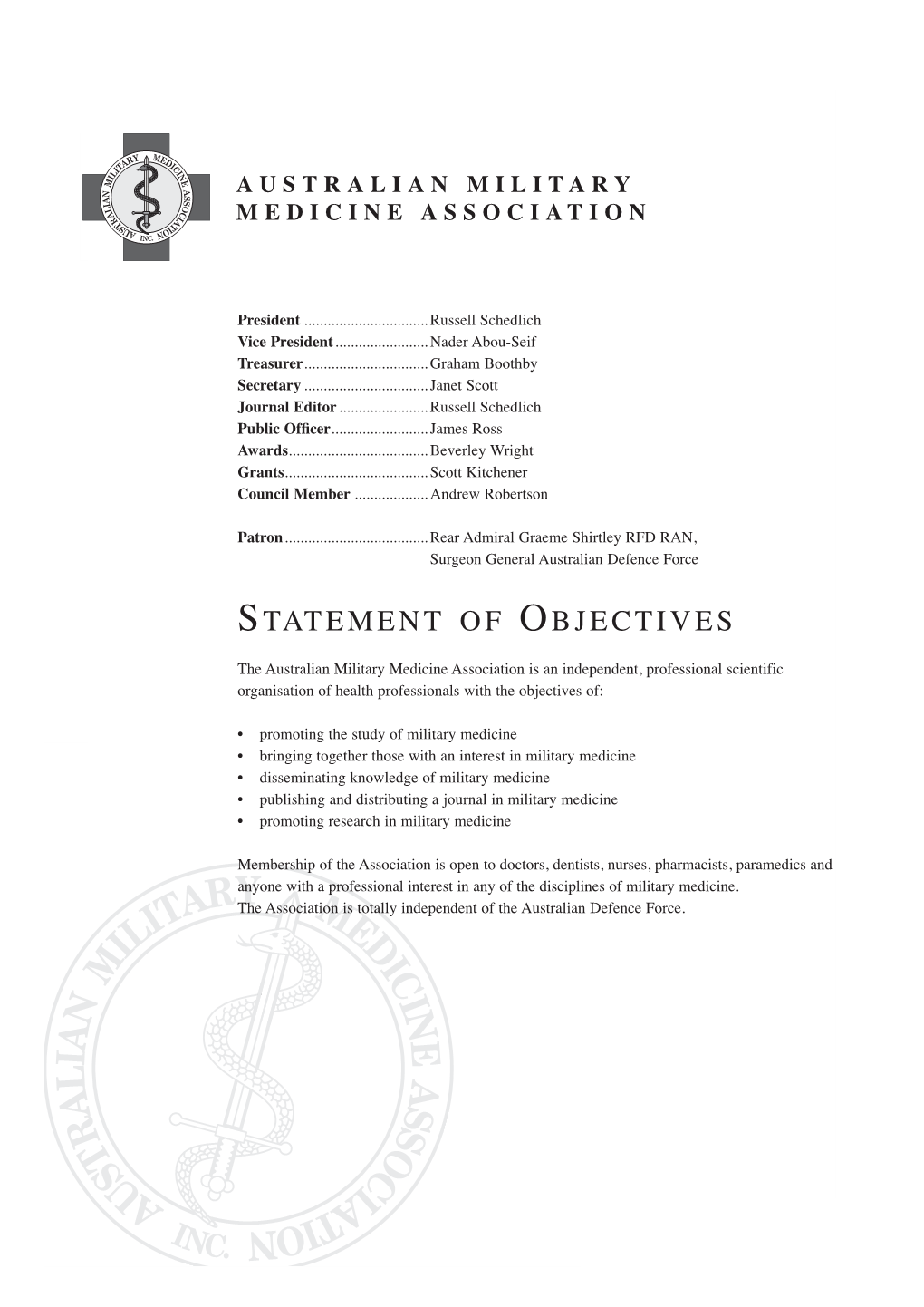 Statement of Objectives