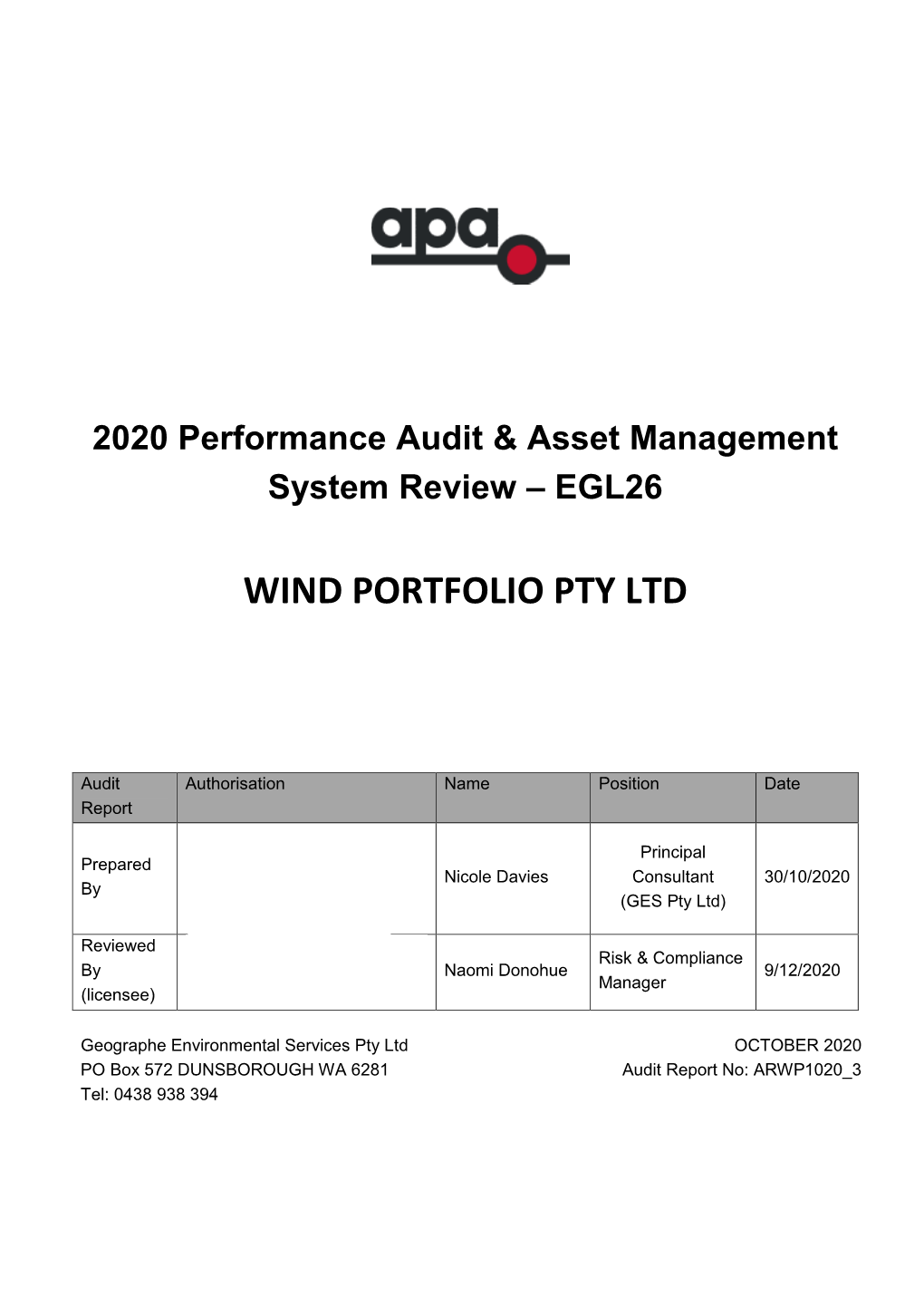 Wind Portfolio Pty Ltd