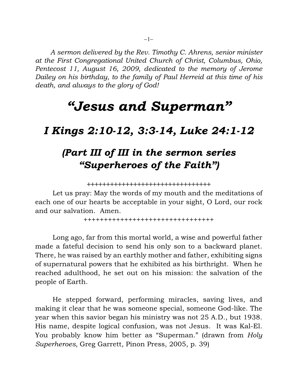 “Jesus and Superman”