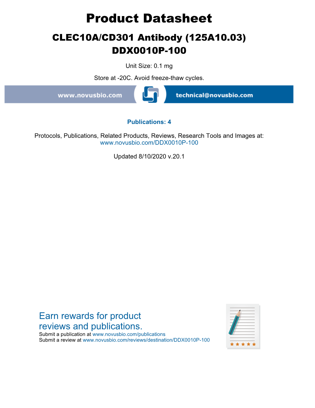 Product Datasheet CLEC10A/CD301 Antibody