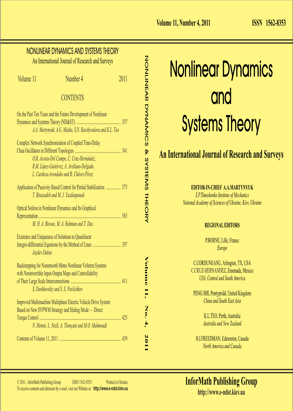 Nonlinear Dynamics and Systems Theory